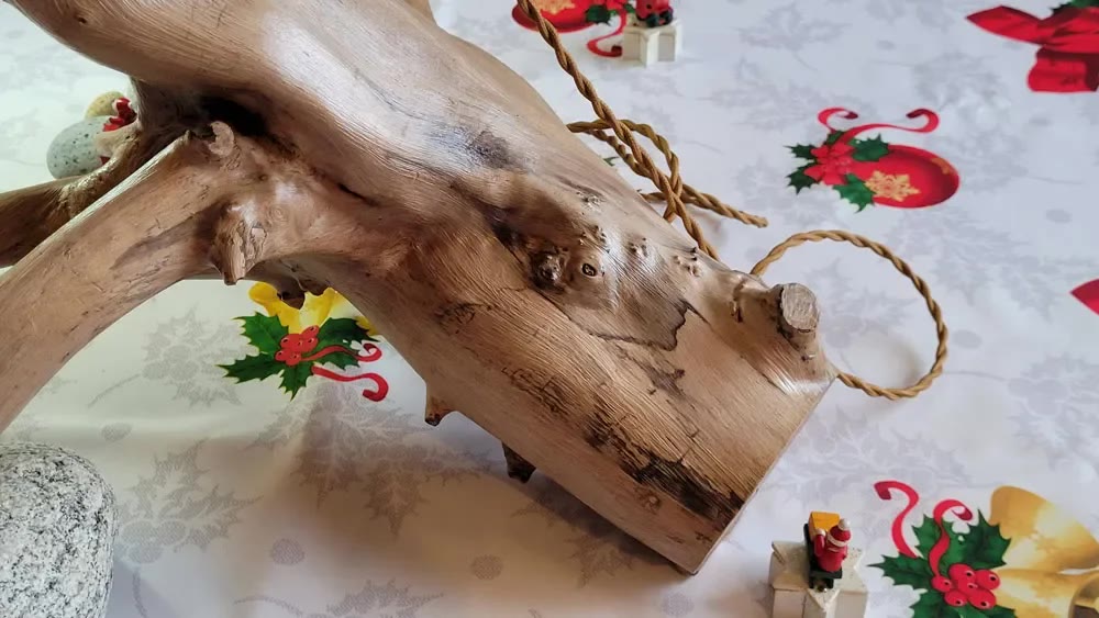 Présentoir en bois flotté avec crochet en métal